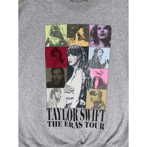Taylor Swift The Eras Tour Sweatshirt Women’s Medium Gray Pullover Casual Pop - Picture 4 of 7
